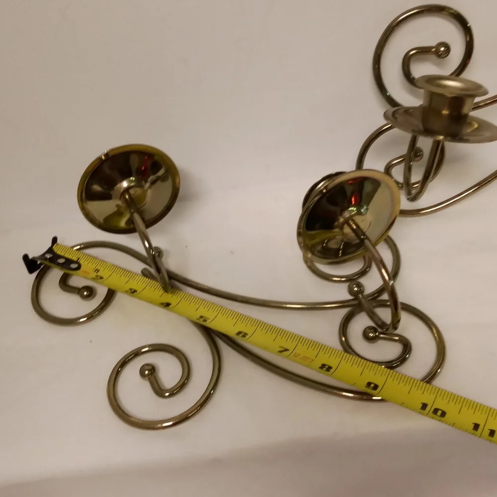 2 Brass Tealight Wall Candelabra Sconces Holders W/4 Crystal Diamond Cut Glass